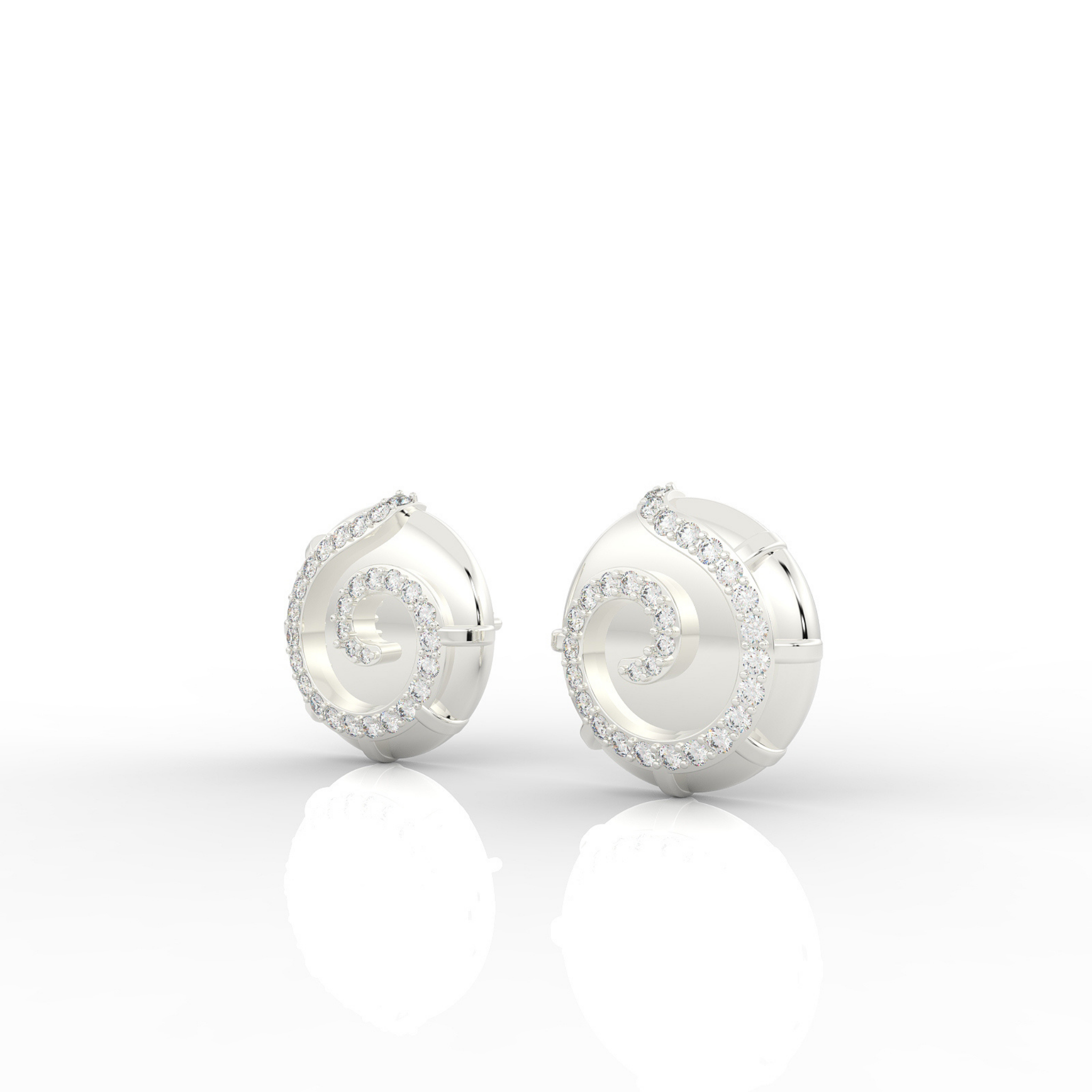 Sophisticated Swirl Round Stud Earrings, Hallmarked 925 Sterling Silver